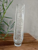Kryształowy wazon z okresu PRL, wysoki (30 cm)