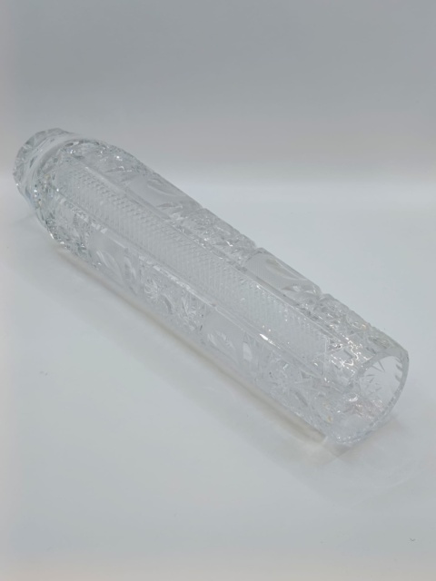 Kryształowy wazon z okresu PRL, wysoki (30 cm)