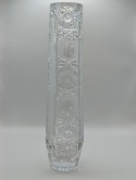 Kryształowy wazon z okresu PRL, wysoki (30 cm)