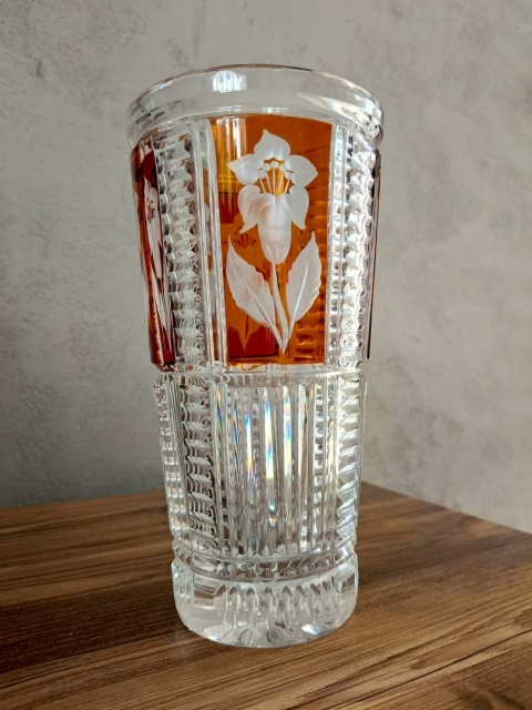 Kryształowy wazon vintage z epoki PRL Kryształowy wazon vintage z epoki PRL