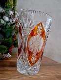 Wazon kryształowy z Huty Julia – bursztynowy
