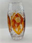 Wazon kryształowy z Huty Julia – bursztynowy
